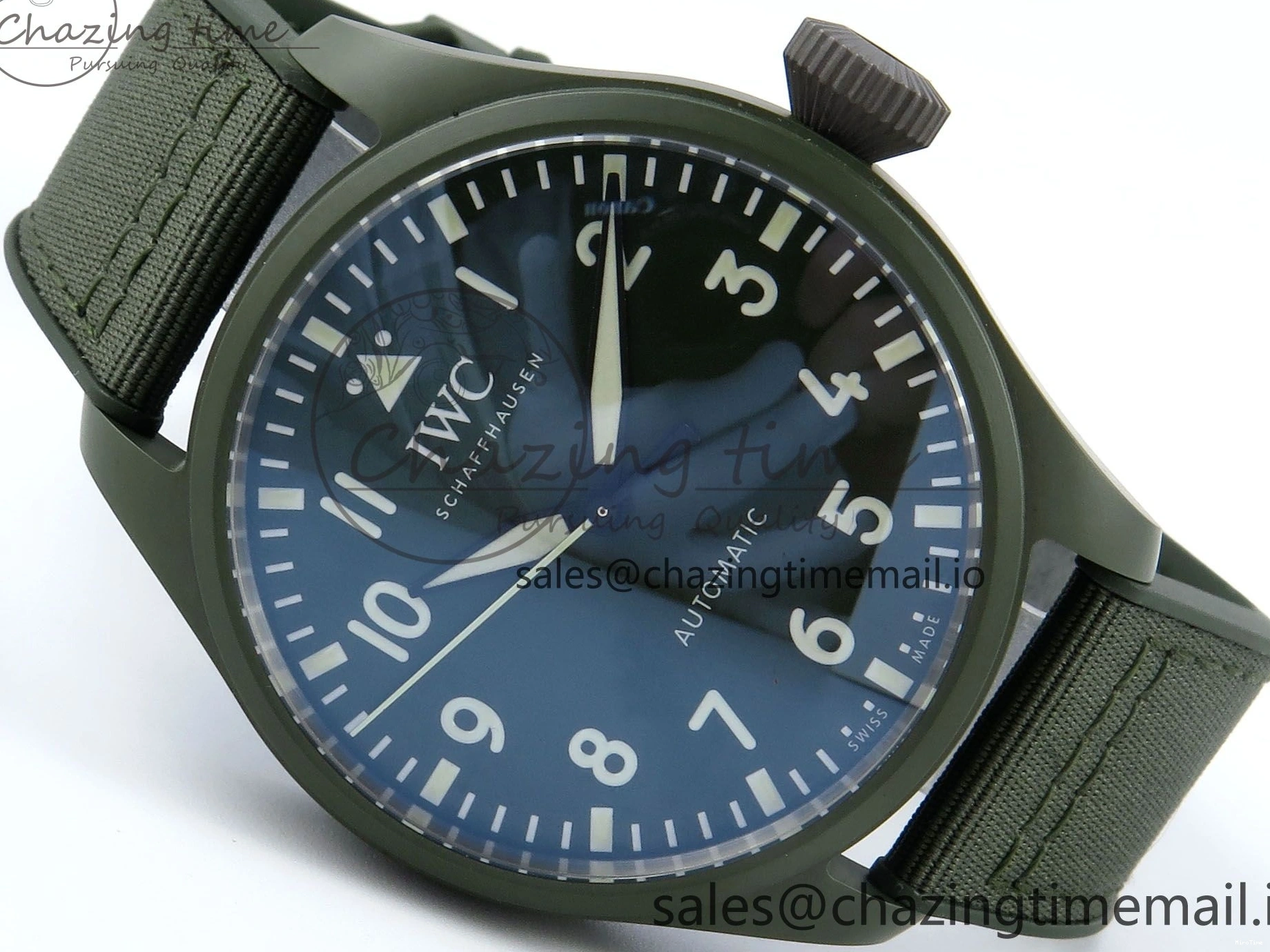 MIROTIME 0117 Big Pilot IW329802 M+F 1:1 Best Edition Green Dial on Green Nylon Strap MY Unique 7002